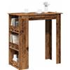 vidaXL Tavolo da Bar con Ripiano Legno Antico 102x50x103,5 cm