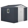 GARDIUN KIS12133 - Casetta Metallica Derby 7,06 m² Esterno 255x277x212 cm Acciaio Zincato Grigio Antracite