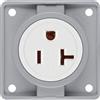 Hager Toma USA/CANADA NEMA 6-20 R, INTEGRO, gris, brillo