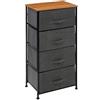 5 five simply smart Organizer ruote 4 cassetti tessuto grigio antracite