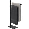 Relaxdays Portasciugamani a 2 Bracci Mobili, Piantana da Bagno, HLP: 78,5x33,5x14 cm, Porta Asciugamani in Metallo, Nero