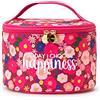 Legami - Beauty Case, Borsa per Trucchi spaziosa, Chiusura a Zip, Tasche interne, Fascette porta Pennelli, da viaggio, 21x19 cm, Tema Flowers