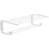 Gedy Outline Mensola Bagno portasciugamani Doppia, Misure e Peso Prodotto: 14X50X26 CM & 2,065 kg, Mensola da Muro in Ottone, Cromall®, Finiture Bianche, Design Simone Micheli, 15 Anni di Garanzia