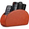 Londo Porta Telecomandi con 5 scomparti - Per contenere telecomandi di TV, stereo, decoder, DVD, Blu-Ray - in Vera Pelle con fodera interna in suede. Adatto per salotto o camera da letto