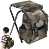 Sedia Seggiolino Sgabello con Zaino da Pesca Caccia Trekking Lago Portatile