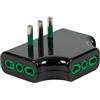 FANTON FME 82.221 ADATTATORE 16A 2P+T 3 PRESE 2P+T BIP NERO