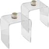 VEVOR Set di Tavolino da Salotto 2 Pezzi 415x305x460 mm Tavolino da Soggiorno Acrilico Carico max. 25 kg per Salotto Tavolino da Caffè Camera da Letto Balcone, Tavolino Caffè Trasparente Basso 2 Pezzi