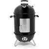 Barbecook Oskar M 3-in-1 smoker, affumicatore, barbecue e braciere per affumicatura a caldo e a freddo, smalto nero, griglia 44cm, 61X54X112cm