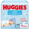 Huggies Pure Salviette neonato 99% acqua pura 65% fibre assorbenti naturali 672 Pz (12 x