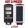 VIDOELETTRONICA KIT 2 PEZZI LAMPIONE SOLARE LED 120W PANNELLO FOTOVOLTAICO