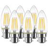 LVWIT Lampadina Filamento LED B22, Forma Candela C35, 6W equivalenti a 60W, 806L