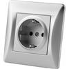 Brightium Spina Schuko da incasso universale argento, ideale per impianti elettrici. Suppo