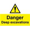 Viking Signs WC489-A3L-V Cartello "Danger Deep Excavations", vinile, 300 mm alte