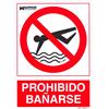 WOLFPACK Cartel Prohibido Bañarse 30x21 cm.