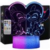 Hoofun Lampada Stitch 16 Colori Luce Notturna Stitch Anime 3D Illusione con Telecomando
