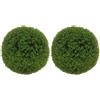 HOMCOM Set di 2 Piante Finte di Bosso Ø40 cm per Interni ed Esterni Verde