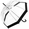 Smati Parapluie cloche transparent automatique - Bordure noire Ombrello classico, 90 cm, Nero (Noir)