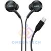 Samsung Cuffie Auricolari Stereo Ingresso Usb Type C per Samsung Galaxy AKG Nero Doppio