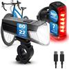 Set Di Luci Doppie per Bicicletta, Illuminazione a 360°, Lampada a LED per Bicic