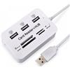 vidoelettronica Lettore Di Schede Carte + Hub Usb 2.0 3 Porte Usb Slot Ms Sd Mmc Tf M2 Q-h02