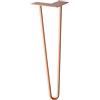 WAGNER Gamba per mobili/Gamba per tavolo/Piede per mobili - HAIRPIN LEG - stile retrò - acciaio rivestito rame, 12 x 12 x 40 cm, gamba inclinata, con piastra a vite integrata - 12824401