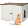 Relaxdays Armadio per Gatti con divisorio, Ingresso Laterale, Misure 50x80x53 cm, Beige