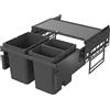 VAUTH-SAGEL Envi Space S - Pattumiera da incasso KB 600 mm, 2 scomparti con collegamento frontale nel mobiletto lavello, 1 x 12 l e 2 x 15,5 l, in plastica, colore: Grigio lavanda