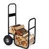 Relaxdays Carrello per Legna, da Trasposto, in Acciaio, con 2 Ruote, Contenitore, capacità di Carico Fino a 60 kg, Nero