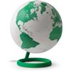 Tecnodidattica Atmosphere Evolve Velvet Giada - Mappamondo dal Design Scandinavo con lampada a colori, Cartografia Politica in lingua inglese, Diametro 30 cm e Made in Italy