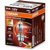OSRAM NIGHT BREAKER 220, H4, +220% di luminosità in più, lampada faro alogena, 6