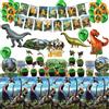 Dinosauro Stoviglie Compleanno,86Pcs Addobbi Compleanno Dino,Kit Feste Dino,Bann