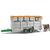 Bruder BRD02227 Rimorchio Trasporto Animali con Mucca