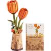 ROWOOD Puzzle in 3D con motivo tulipano, fiore fai da te in legno, kit di modell