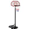 HOMCOM Canestro Basket Bambini e Adulti, Altezza Regolabile e Base con Ruote