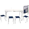 Pistolato Tavolo Pieghevole Campeggio 120x60cm 4 Sgabelli Alluminio Richiudibile Valigetta