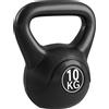 HOMCOM Kettlebell per Sport e Fitness in Plastica con Sabbia e Maniglia Nero
