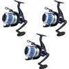 kit 3 mulinelli pesca surfcasting mulinello bobina conica mod 7000 con filo mare
