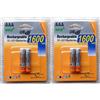 @m@ 4 Batterie AAA Mini Stilo Ricaricabili Pila 1,2V 1600 mAh Ni-Mh Alta Capacità