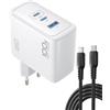 INIU Caricatore USB C da 100 W, GaN a 3 porte, con cavo USB C, PD 3.0, alimentat