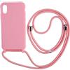 Ququcheng Cover Compatible con iPhone X/XS,Cellulare Girocollo Custodia con Cordino TPU co