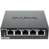 D-Link DES-105 Switch 5 Porte Fast Ethernet, Alloggiamento in Metallo, Nero/Antr