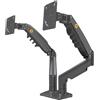 Ergosolid Supporto da scrivania per 2 Monitor PC LCD LED 17" - 27" Regolazione in più Assi