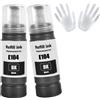 Aseker 104 Inchiostro 2 Nero Compatibile per Espon 104 ET-2810 ET-2815 ET-2820 ET-2825