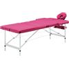 vidaXL Lettino da Massaggio a 3 Sezioni in Alluminio Rosa