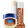 Vaseline Lip Therapy Cocoa | Set di Balsamo labbra nutriente e Stick di Balsamo