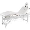 vidaXL Lettino Massaggio Pieghevole Bianco Crema 4 Zone con Telaio Alluminio