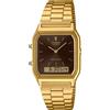Casio Orologio CASIO AQ-230GA-5AMQYES VINTAGE Acciaio Gold Dorato Marrone Sveglia