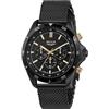 Sector No Limits Orologio Uomo Sector 650 R3273631005 Acciaio Nero + Oro Cronografo Maglia Mesh