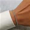 Swarovski Elements Bracciale Tennis Trilogy Bianco Swarovski Elements Cristalli Originali 3mm Uomo