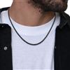 Swarovski Elements Collana Tennis Nera da Uomo in Acciaio con Cristalli Swarovski Elements 2mm